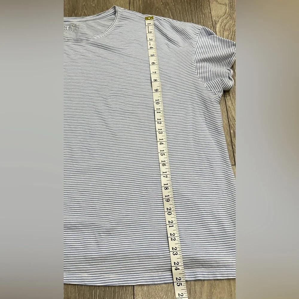 💙 Terra & Sky Women’s Crewneck Tee – Oxford Blue Stripe, Plus Size 1X  💙 - Picture 6 of 10